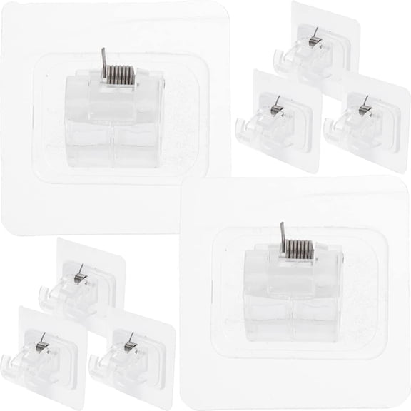 Temporary Wall 8pcs No Drill Curtain Rod Brackets Self Adhesive Curtain Hooks Punch Free Curtain Rod Holder Curtain Pole Brackets Towel Rod Hooks for Home Bathroom Curtain Rod Holders