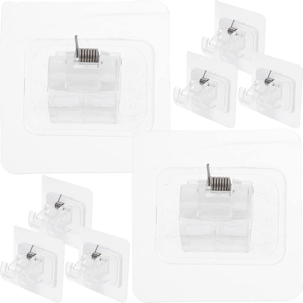 Temporary Wall 8pcs No Drill Curtain Rod Brackets Self Adhesive Curtain