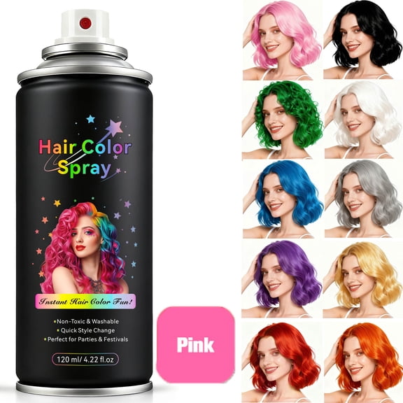 Temporay Hair Color Spray, Pink - Instant Hair Color Dye, Washable Hair Dye Spray for Women Men Kids Party DIY Cosplay ,120ml/4.22floz