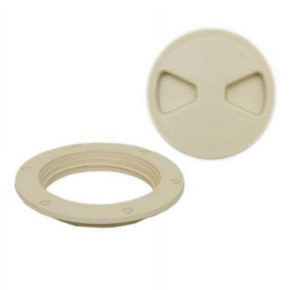 Tempress Boat Screw-Out Deck Plate 43106 | 4 Inch Arctic White