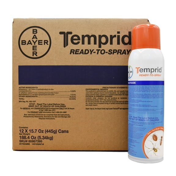 Temprid Ready-To-Spray Insecticide - Controls Bedbug, Fleas and More - Case (12 x 15.7 oz Cans) by Bayer