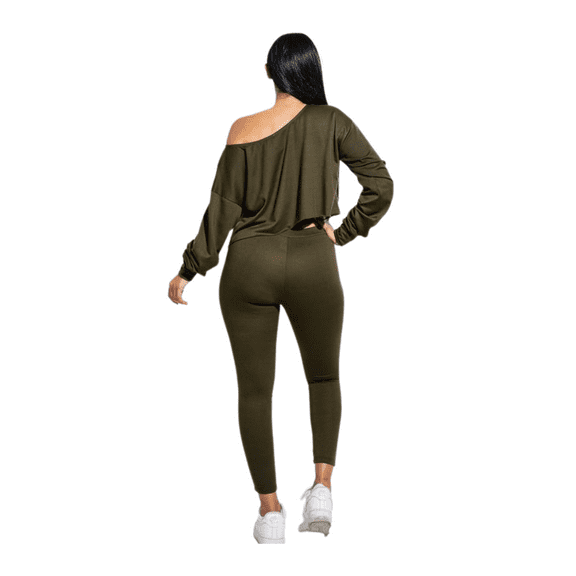 Tempt Me Off the Shoulder 2pc Top and Matching Leggings Set