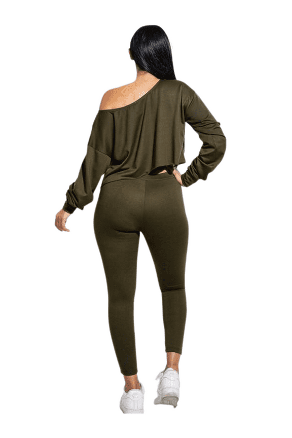 Tempt Me Off the Shoulder 2pc Top and Matching Leggings Set