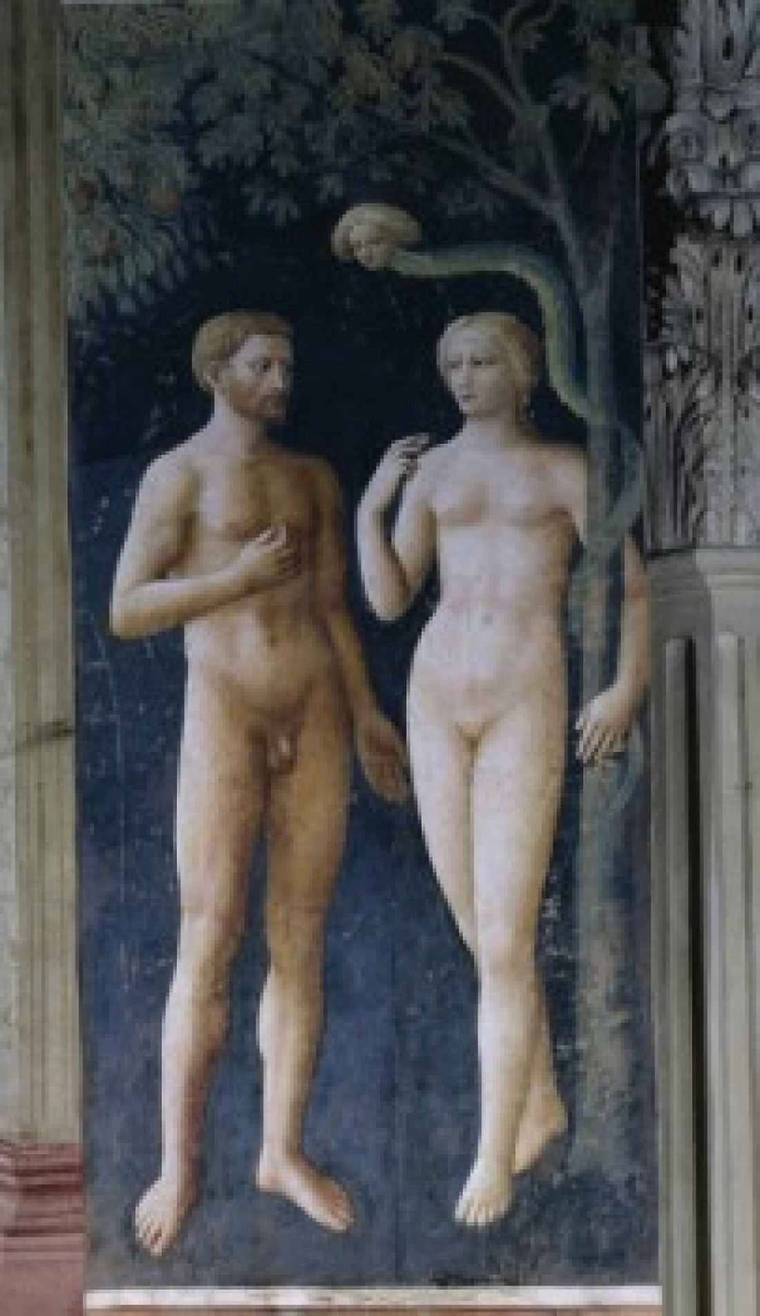 Temptation of Adam and Eve Masolino da Panicale (c 1383 -c 1432 Florentine) The Brancacci Chapel Santa Maria del Carmine Florence Canvas Art - Masolino da Panicale (24 x 36)