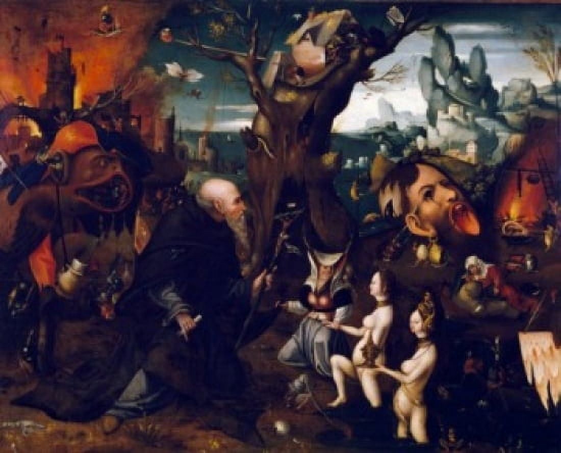 Temptation of Saint Anthony by Herri met de Bles (Circa 1510-1560) oil on canvas Italy Venice Correr Civic Museum Canvas Art - Herri met de Bles (24 x 36)
