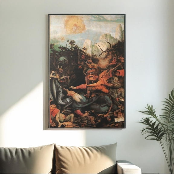 Temptation of Saint Anthony Art Print Biblical Poster Wall Art, Unframed Paper Poster 24x36in