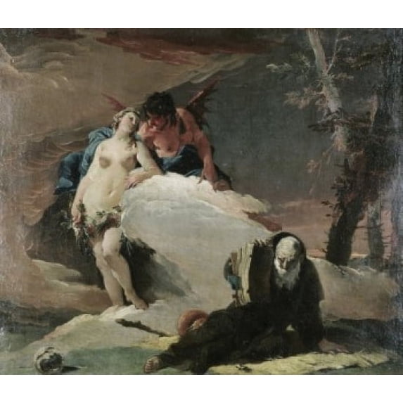 Temptation of Saint Anthony , Giovanni Battista Tiepolo (1696-1770 Italian), Oil sketch Poster Print (24 x 36)