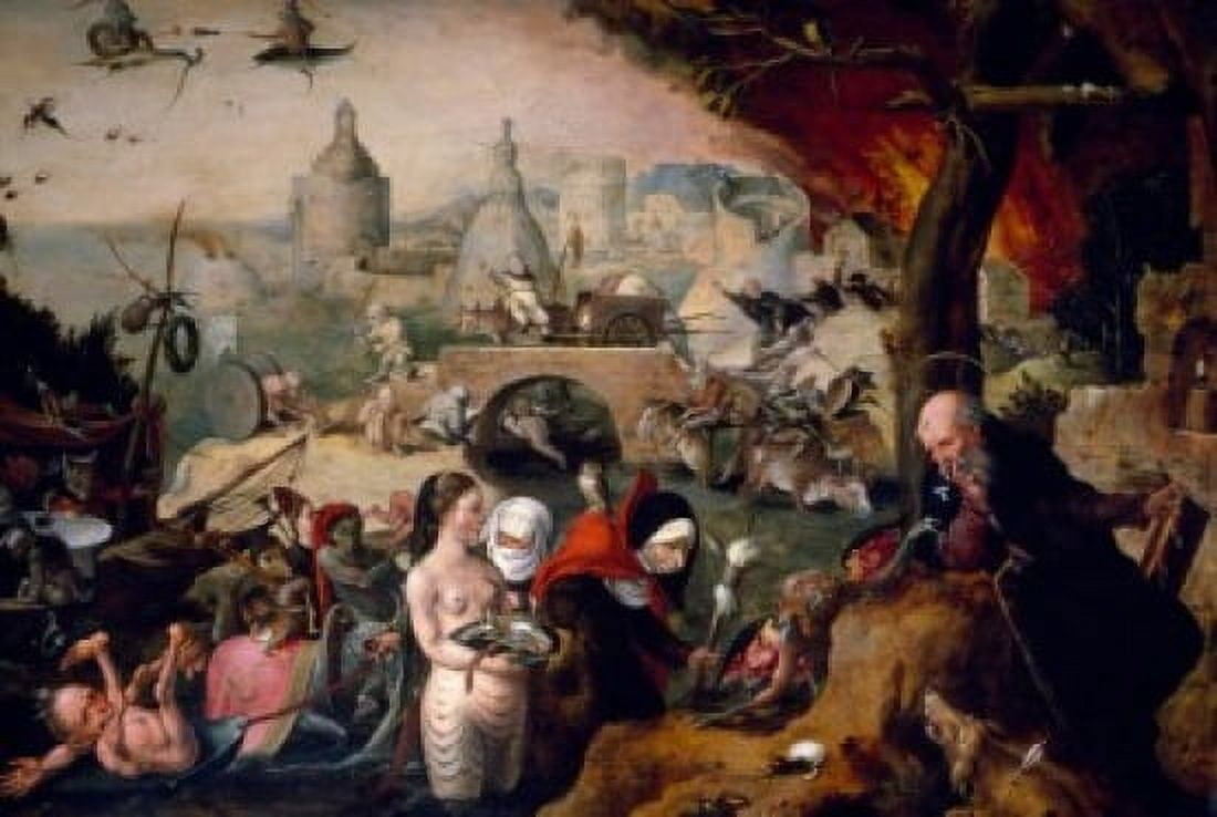 Temptation of Saint Anthony by Pieter Huys 16th Century (1519-1584) Canvas Art - Pieter Huys (18 x 24)