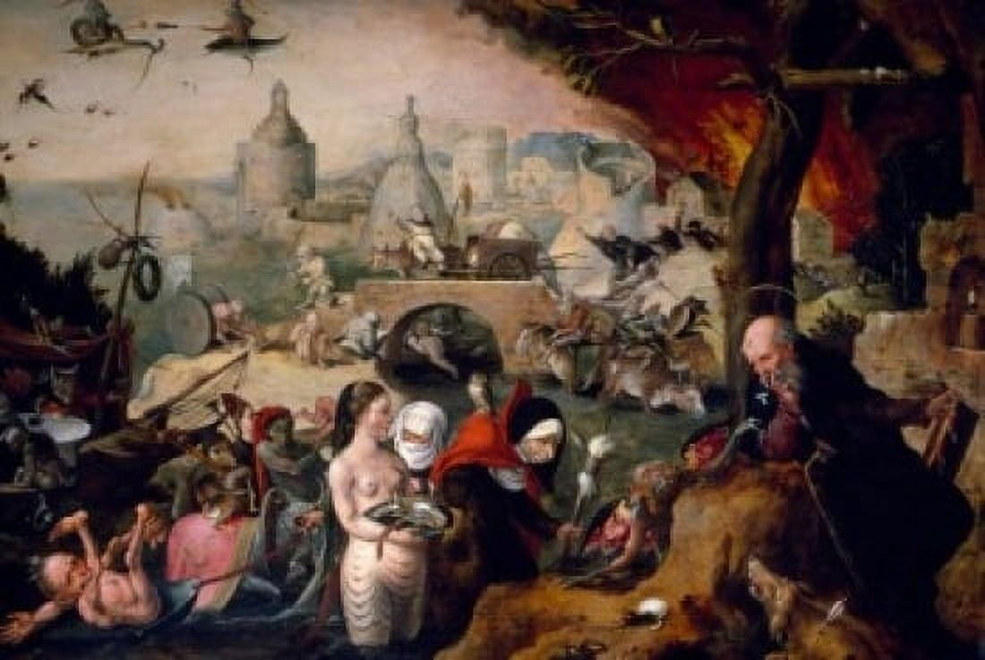 Temptation of Saint Anthony by Pieter Huys 16th Century (1519-1584) Canvas Art - Pieter Huys (24 x 36)