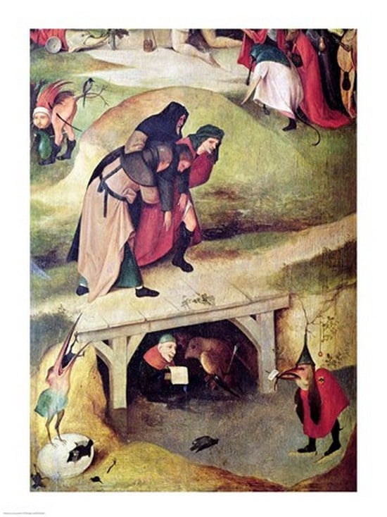 Temptation of St Anthony detail from left hand panel of the triptych Canvas Art - Hieronymus Bosch (24 x 36)