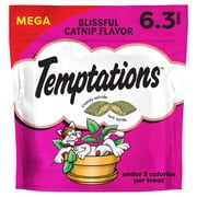 الإغراءات Classic Blissful Catnip Flavor Crunchy and Soft Treats for Cats، 6.3 Oz Pouch