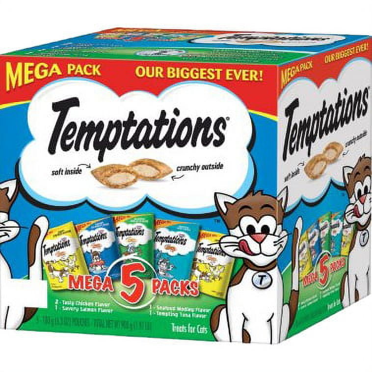 Temptations Cat Treats Mega Packs Variety 5 Count 6.3 oz
