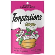 Temptations Classic Blissful Catnip Flavor Crunchy and Soft Dry Treats for Cats, 3 oz Pouch