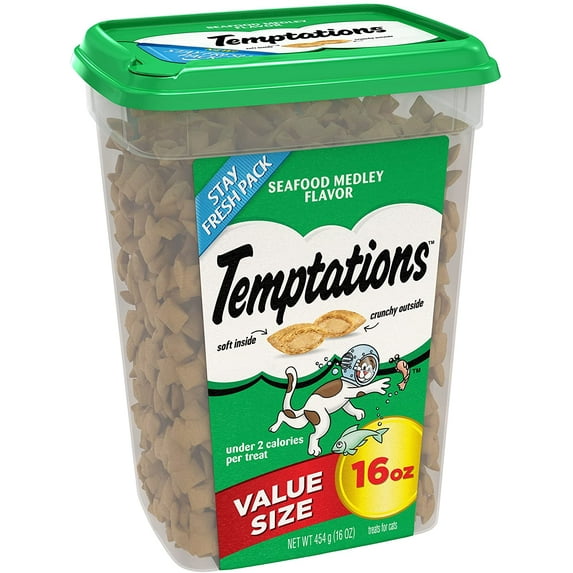 Temptations Classic Cat Treats Seafood Medley Flavor, Value Size 16 Oz. Tub