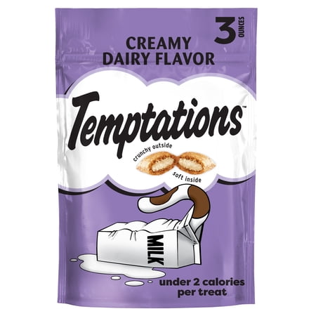 Temptations Classic Crunchy and Soft Cat Treats, Creamy Dairy Flavor, 3 oz. Pouch