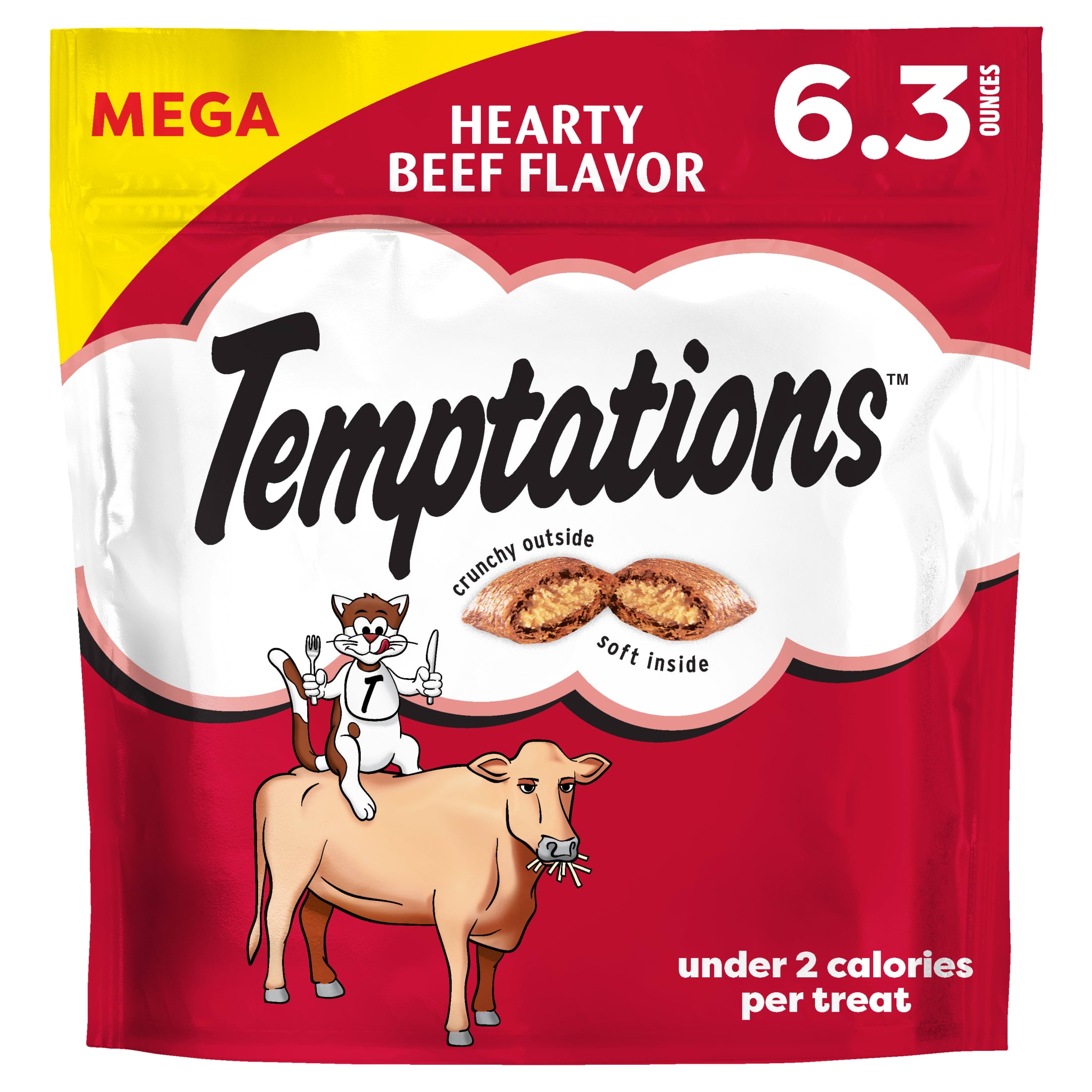 Temptations Classic, Crunchy & Soft Cat Treats, Hearty Beef Flavor