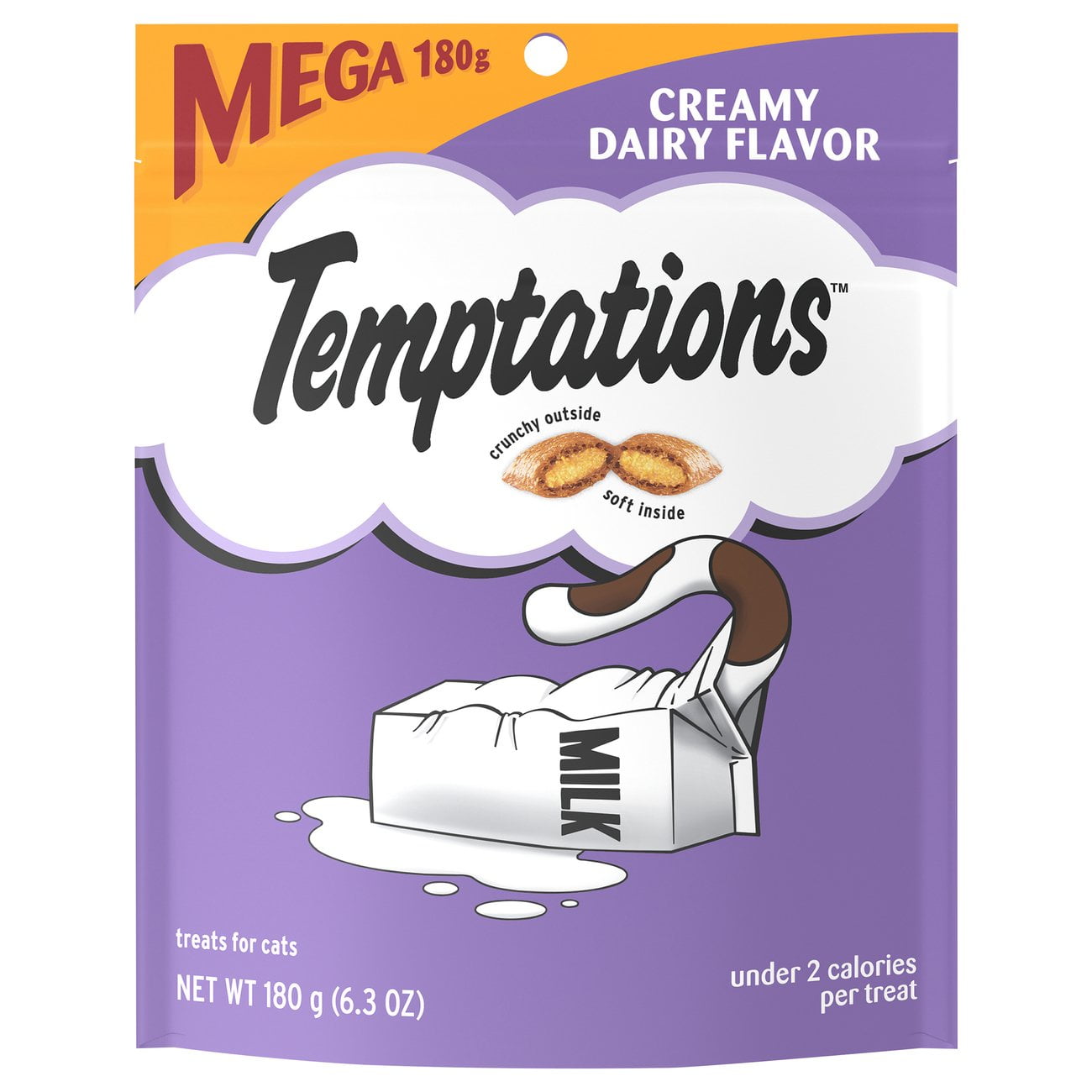 Temptations Classic Crunchy and Soft Cat Treats Creamy Dairy Flavor