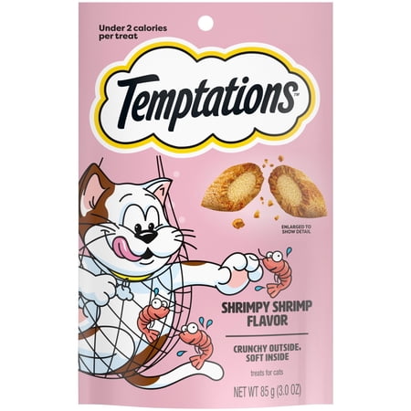 Temptations Classic Shrimpy Shrimp Flavor Crunchy And Soft Treats For Cats, 3 Oz Pouch
