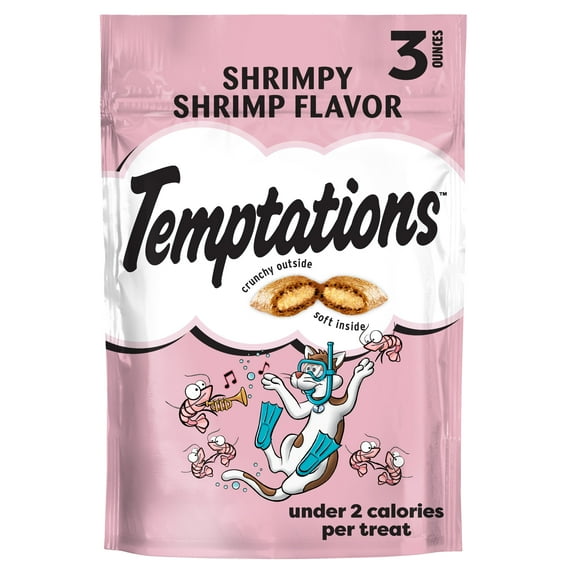 Temptations Classic Shrimpy Shrimp Flavor Crunchy And Soft Treats For Cats, 3 Oz Pouch