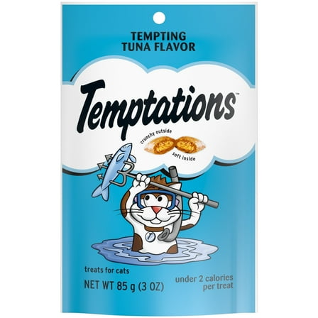 Temptations Classic Tempting Tuna Flavor Crunchy & Soft Cat Treats, 3 Oz Pouch