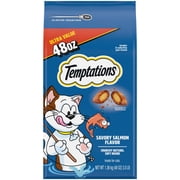 Temptations Classic Savory Salmon Flavor Crunchy And Soft Treats For Cats, 48 Oz tub