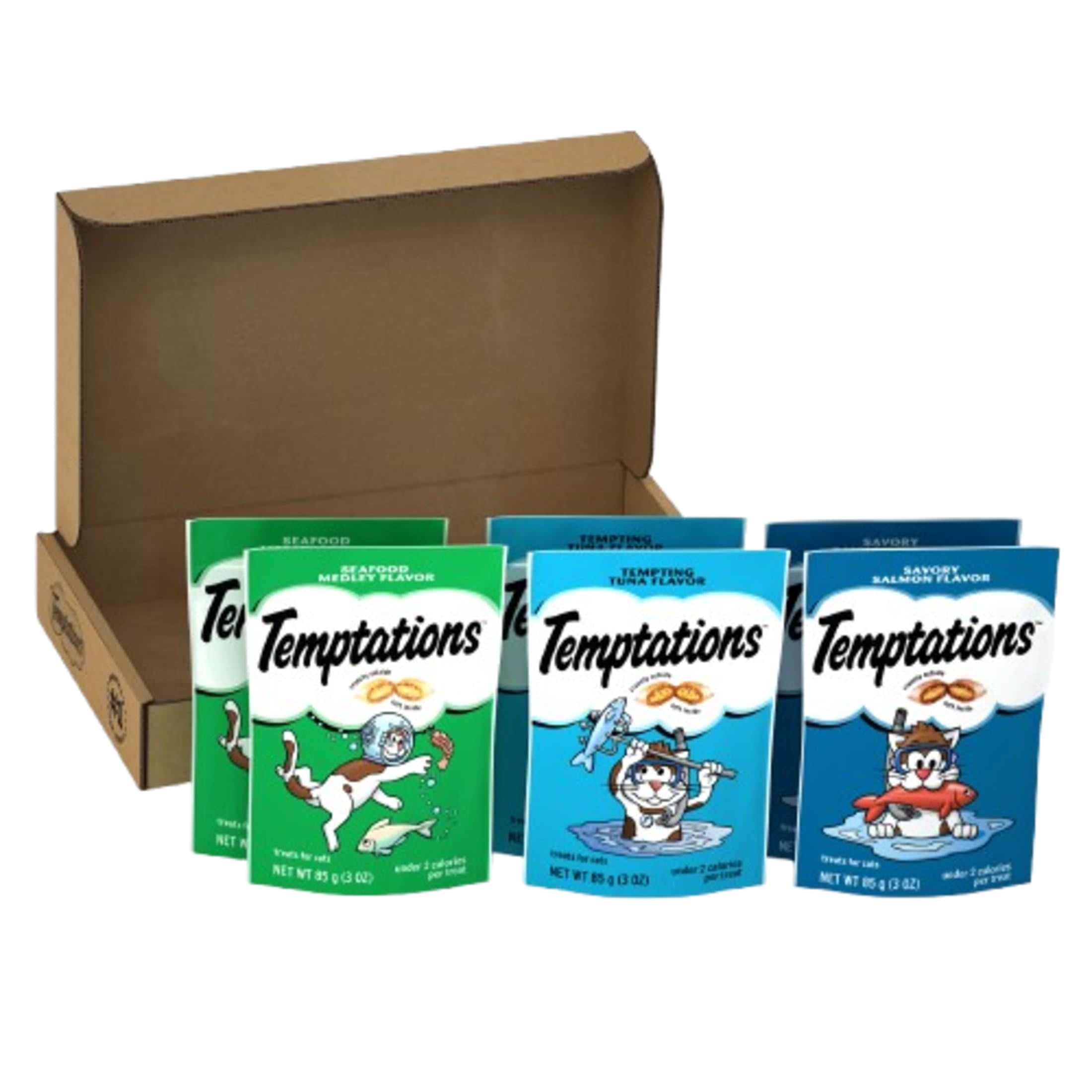 Temptations Cat Treats Classic Crunchy and Soft Variety Pack, 3 oz. Pouches (Pack of 6)