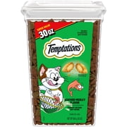 Temptations Classic Seafood Medley Flavor Crunchy And Soft Treats For Cats, 30 Oz Tub