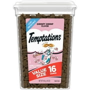 Temptations Classic Shrimpy Shrimp Flavor Crunchy And Soft Treats For Cats, 16 Oz Tub