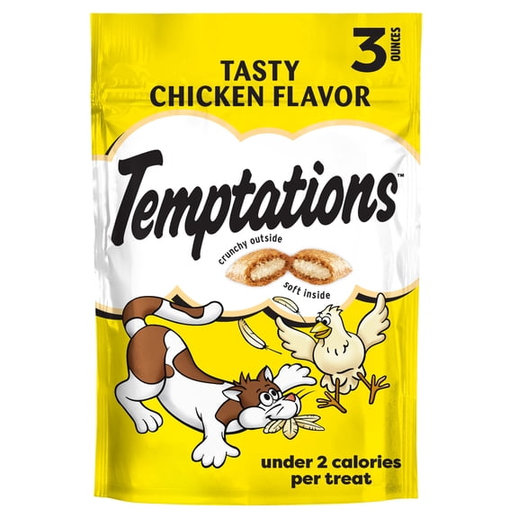 Temptations Cat Treats Classic Crunchy and Soft Cat Treats, Tasty Chicken Flavor, 3 oz. Pouch