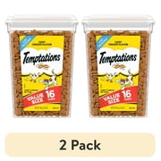 (2 pack) Temptations Classic Tasty Chicken Flavor Crunchy And Soft Treats For Cats, 16 Oz Tub