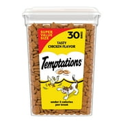 Temptations Tasty Chicken Flavor Crunchy & Soft Cat Treats, 30 oz Tub