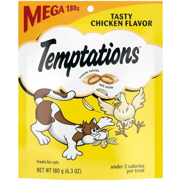 Temptations Classic Tasty Chicken Flavor Crunchy & Soft Cat Treats, 6.3 Oz Pouch