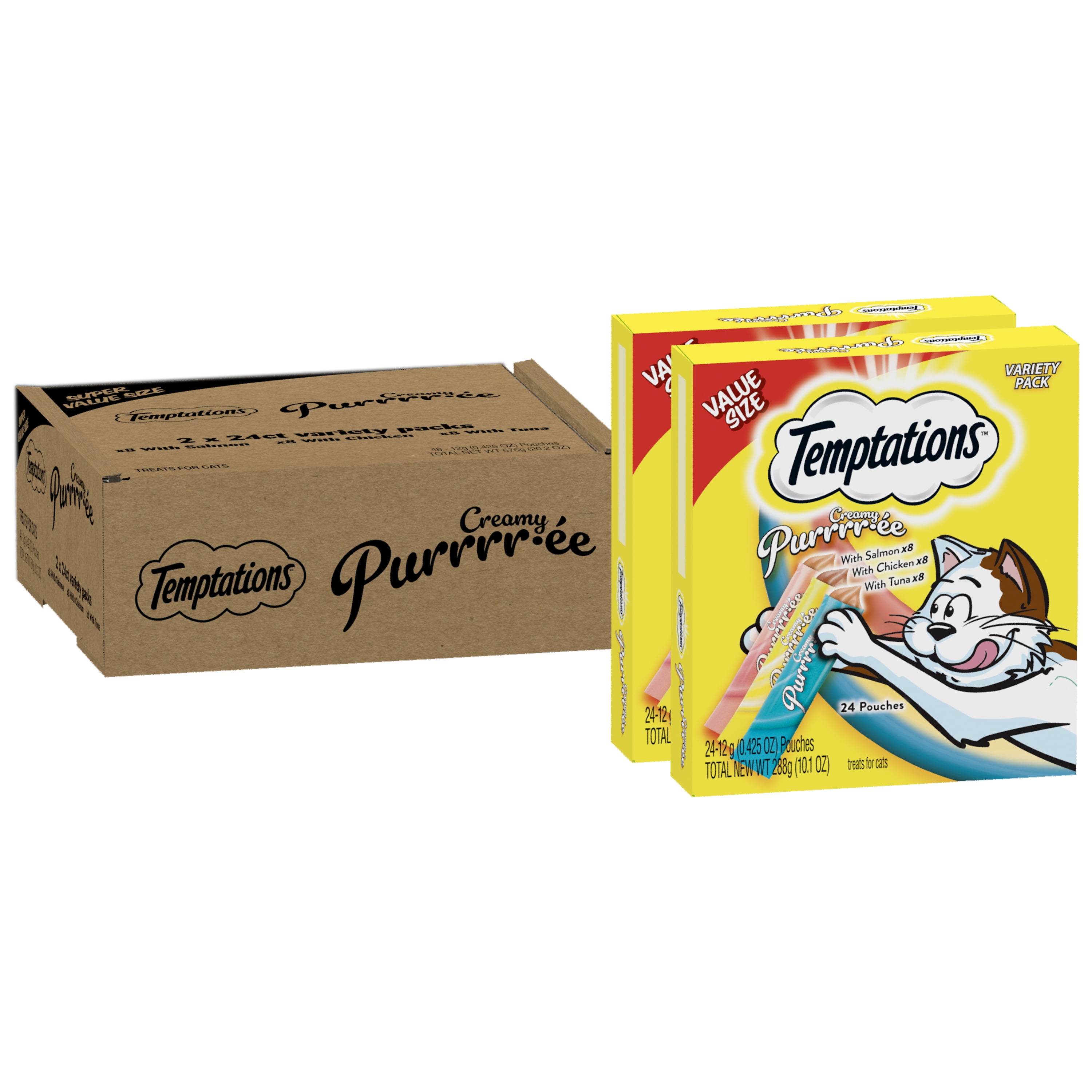 Temptations Creamy Puree With Chicken, Salmon, And Tuna Lickable