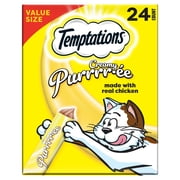 Temptations Creamy Puree With Chicken Squeezable Lickable Wet Treats For Cats, 0.42 Oz 24 Pack