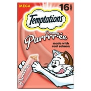 Temptations Creamy Puree With Salmon Squeezable Lickable Wet Treats For Cats, 0.42 Oz 16 Pack