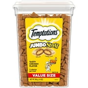 Temptations Jumbo Stuff Tasty Chicken Flavor Crunchy And Soft Treats For Cats, 14 Oz Tub