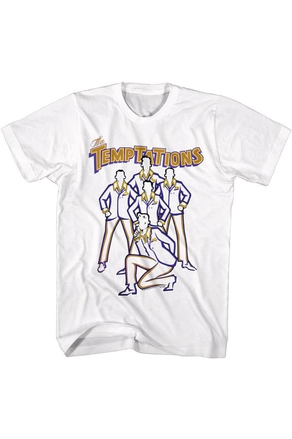 Temptations Line Art White Adult T-Shirt L