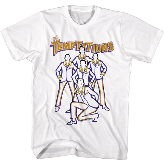 Temptations Line Art White Adult T-Shirt Xl