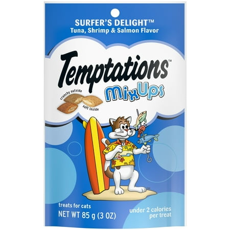 Temptations Mix ups Salmon, Tuna & Shrimp Flavor Crunchy & Soft Treats For Cat, 3oz (12 Count)