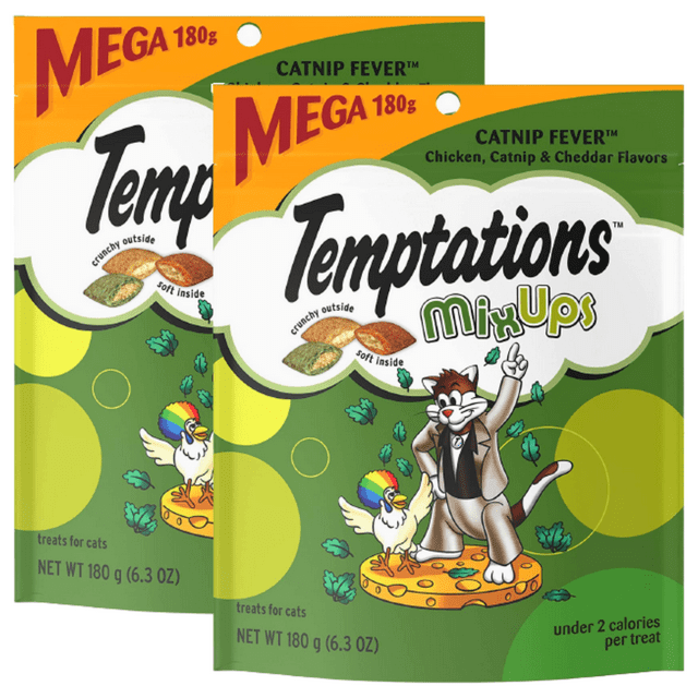 Temptations MixUps Catnip Fever Chicken Cheddar Flavor Crunchy and Soft Cat Treats Food Great