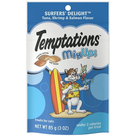 Temptations MixUps Salmon, Tuna & Shrimp Flavor Crunchy & Soft Treats for Cat, 3 oz. (12 Count)