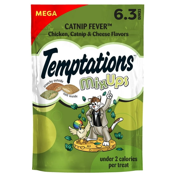 Temptations Mixups Catnip Fever Flavor Crunchy And Soft Treats For Cats, 6.3 Oz Pouch