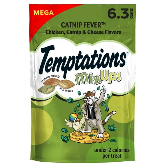 Temptations Mixups Catnip Fever Flavor Crunchy And Soft Treats For Cats, 6.3 Oz Pouch