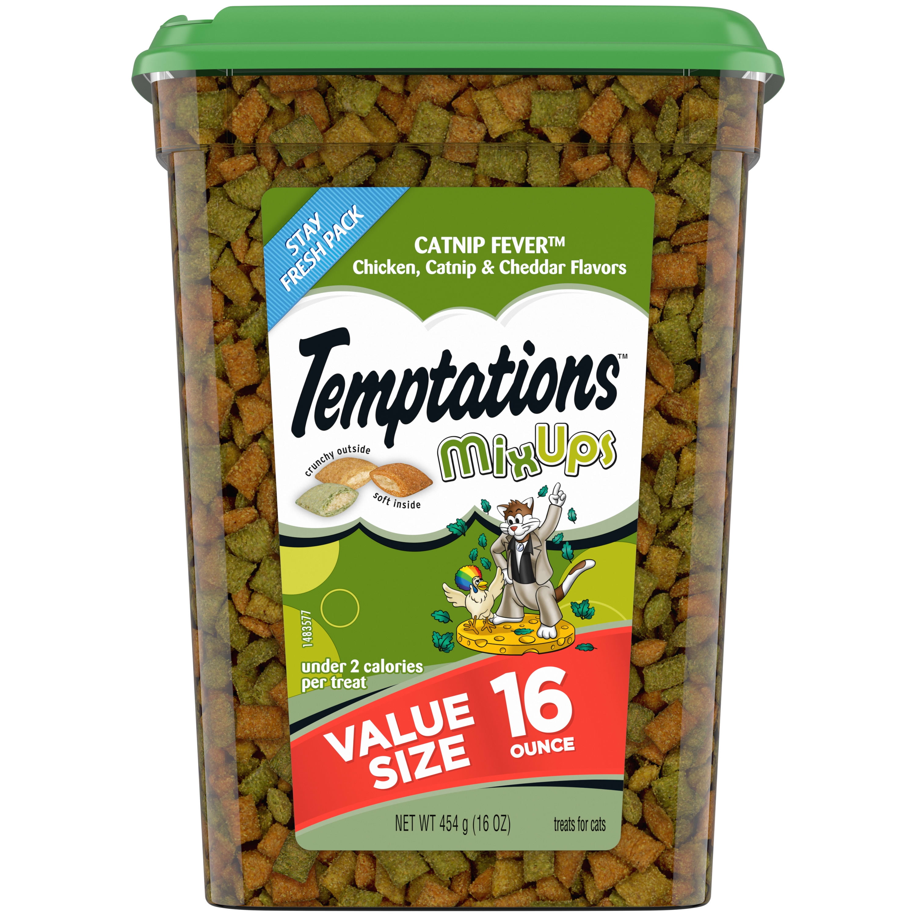 Temptations Mixups Catnip Fever Flavor Crunchy And Soft Treats For Cats, 16 Oz Tub