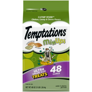 Temptations Mixups Catnip Fever Flavor Crunchy And Soft Cat Treats, 48 Oz Tub