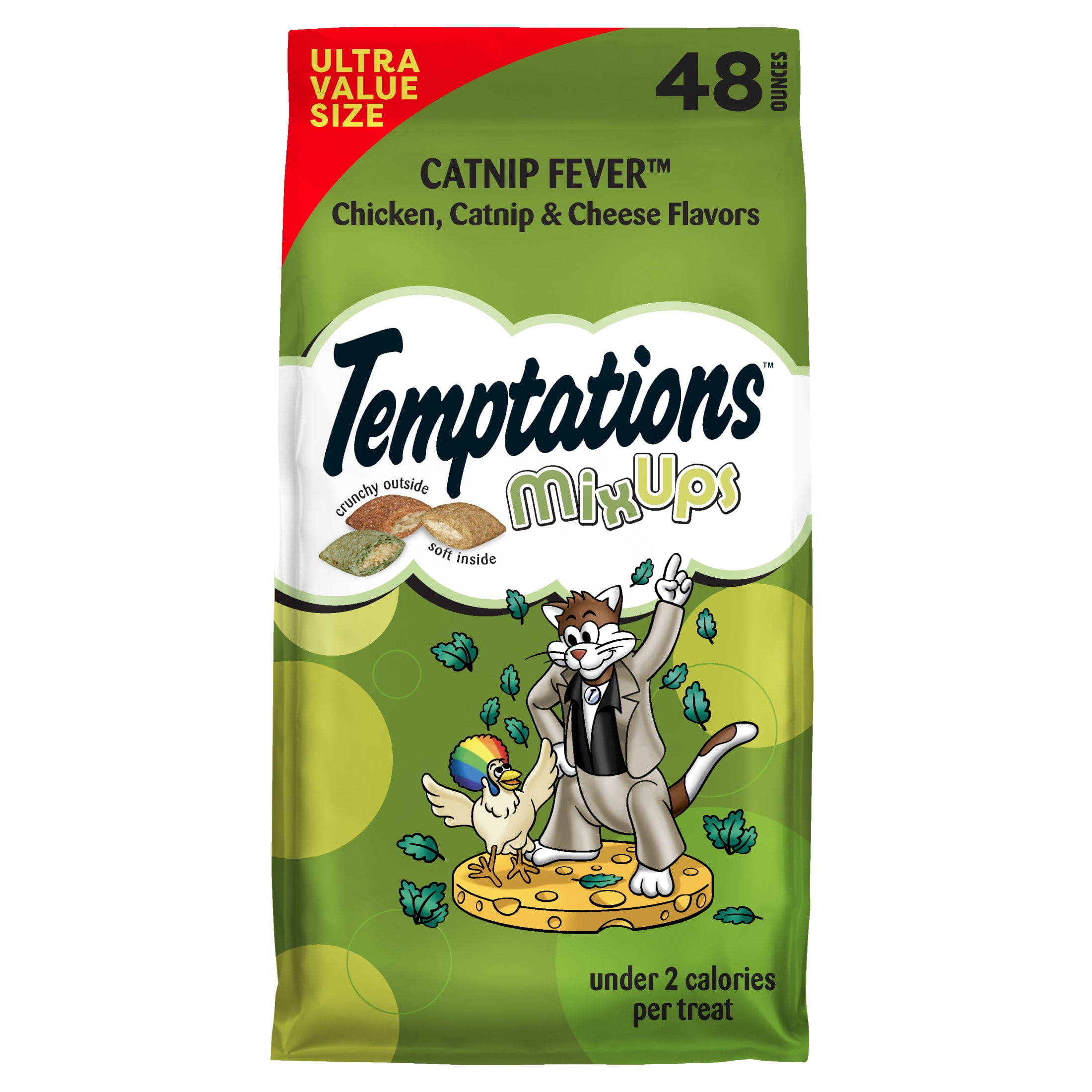 Temp-tations Catnip Fever Flavor Crunchy and Soft Cat Treats 48 oz