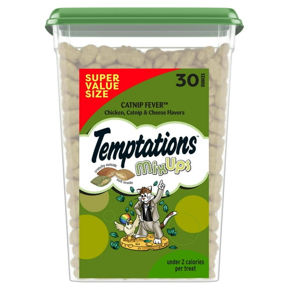 Temptations Mixups Catnip Fever Flavor Crunchy And Soft Treats For Cats, 30 Oz Tub