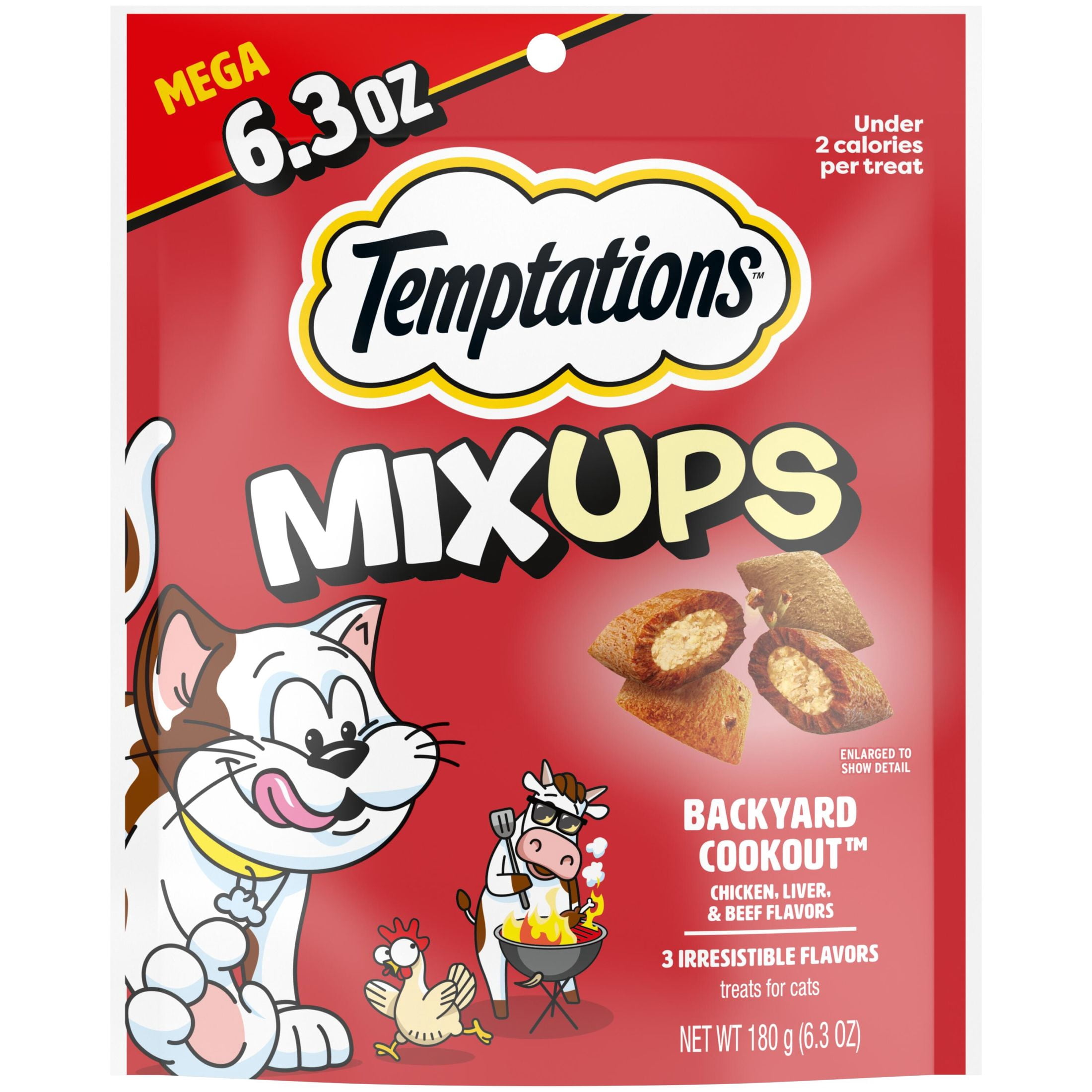 TEMPTATIONS, Cat Treats, 6.3 Oz Pouch, Mixups Backyard Cookout