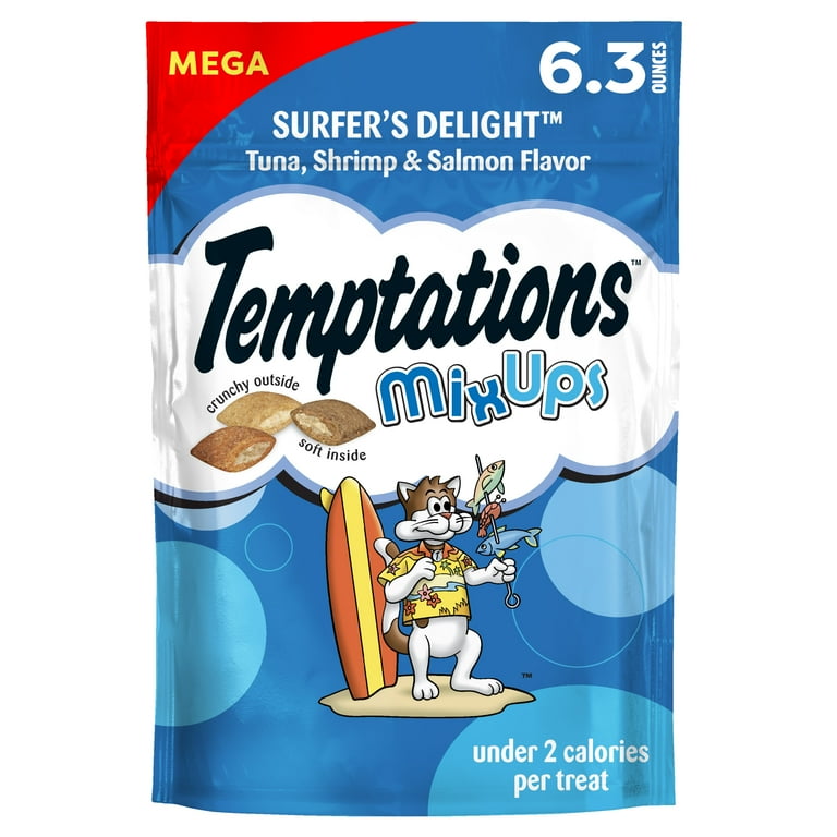 Temptations Mixups Surfer's Delight Flavor Crunchy and Soft Cat