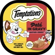 Temptations Pate In Gravy Backyard Cookout Flavor Adult Wet Cat Food Tray, 3.5 oz